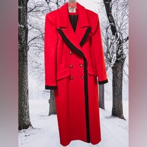 📣 Vintage 90s Kasper 🤩 Military Inspired Double Breasted Wool Coat 🧥  Size 6